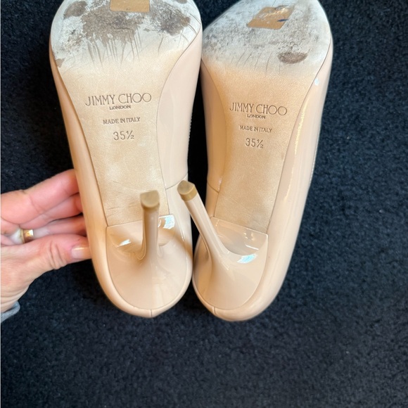 Jimmy Choo Cream Heels Elegant Patent Leather- worn once! - Picture 5 of 6